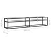 vidaXL TV Cabinet Transparent 200x40x40.5 cm Tempered Glass