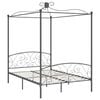 vidaXL Canopy Bed Frame without Mattress Grey Metal 140x200 cm