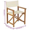 vidaXL Folding Director's Chairs 2 pcs Cream Solid Wood Teak