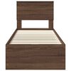vidaXL Bed Frame with Drawer Brown Oak 75 x 190 cm Engineer Wood