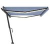 vidaXL Manual Retractable Awning with LED 500x300 cm Blue and White