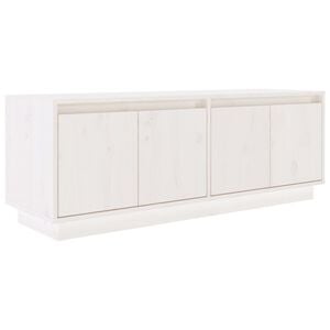 vidaXL TV Cabinet White 110x34x40 cm Solid Wood Pine