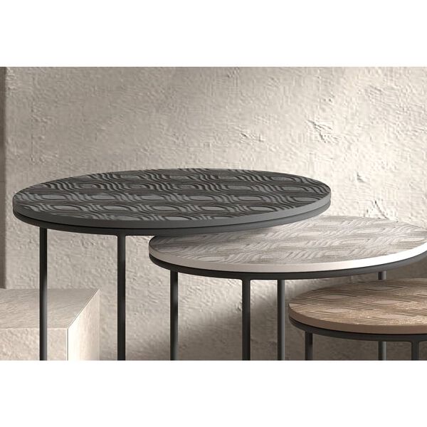 Rousseau 3 Piece Side Table Set Tiziano Metal Multicolour