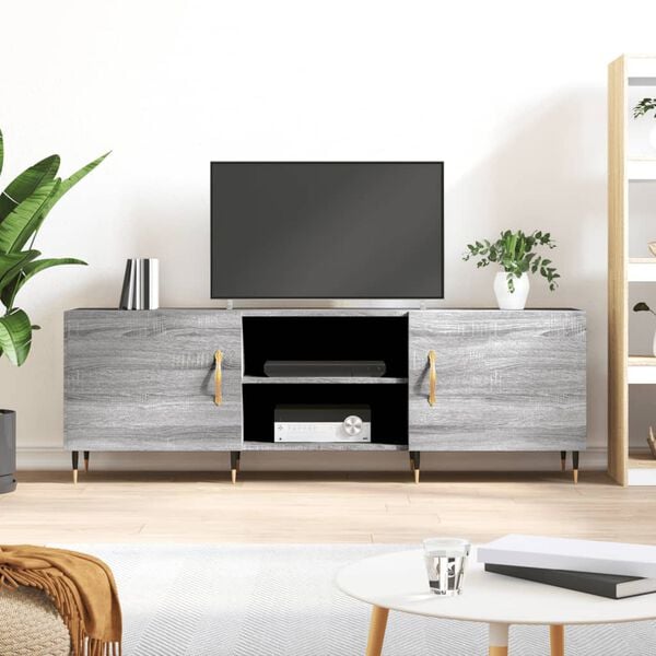vidaXL TV Cabinet Grey Sonoma 150x30x50 cm Engineered Wood