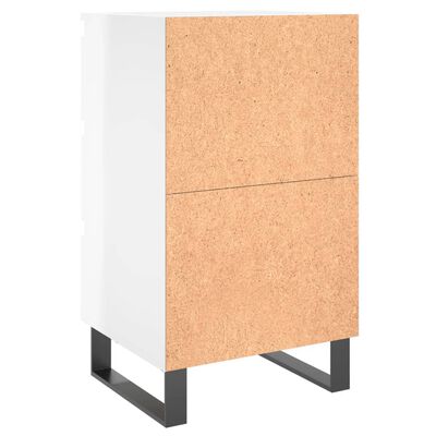 vidaXL Bedside Cabinet High Gloss White 40x35x69 cm Engineered Wood