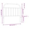 vidaXL Metal Headboard White 100 cm