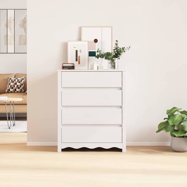 vidaXL Chest of Drawers with Drawer Drammen White 76.5 x 40 x 91 cm