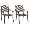 vidaXL Garden Chair 2 pcs Bronze Aluminium