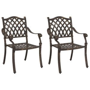 vidaXL Garden Chair 2 pcs Bronze 56 x 55 x 92.5cm Aluminium