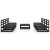 vidaXL 9 Piece Garden Lounge Set Black Solid Pinewood