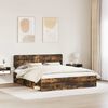 vidaXL Bed Frame Smoked Oak 180 x 200 cm Solid Pine Wood