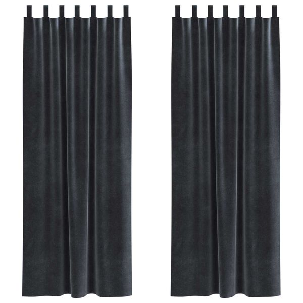 vidaXL Blackout Curtains 2 pcs Dark Grey 140 x 225 cm Velvet