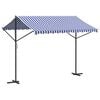 vidaXL Free Standing Awning Blue and White 300x300 cm Fabric and Steel
