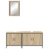 vidaXL Bathroom Furniture Set with Shelf 3 pcs Brown Engineered wood