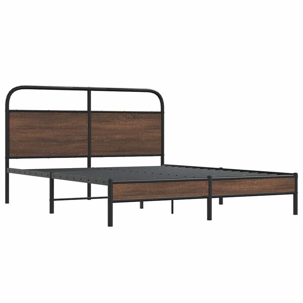 vidaXL Bed Frame without Mattress 160x200 cm Brown Oak Engineered Wood