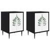 vidaXL Bedside Cabinet HANAU 2 pcs Black Oak 36 x 33 x 51 cm