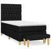 vidaXL Box Spring Bed with Mattress Black 90x190 cm Fabric