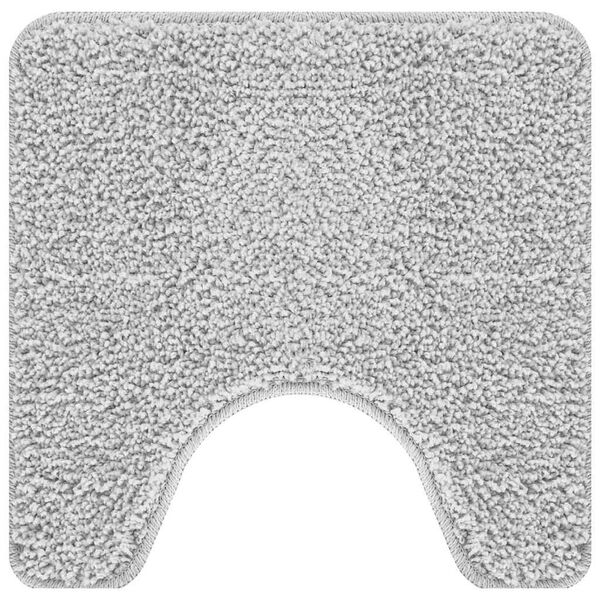 vidaXL Anti-slip Bath Mat with Toilet Cut Grey 50 x 50 cm PP