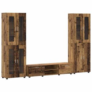 vidaXL TV Cabinet Set with Shelf FLORIN 3 pcs Old Wood Engineered Wood