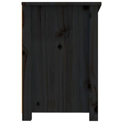vidaXL TV Cabinet Black 114x35x52 cm Solid Wood Pine