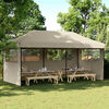 vidaXL Party Tent Folding Taupe 292 x 580 x 315 cm Oxford Fabric