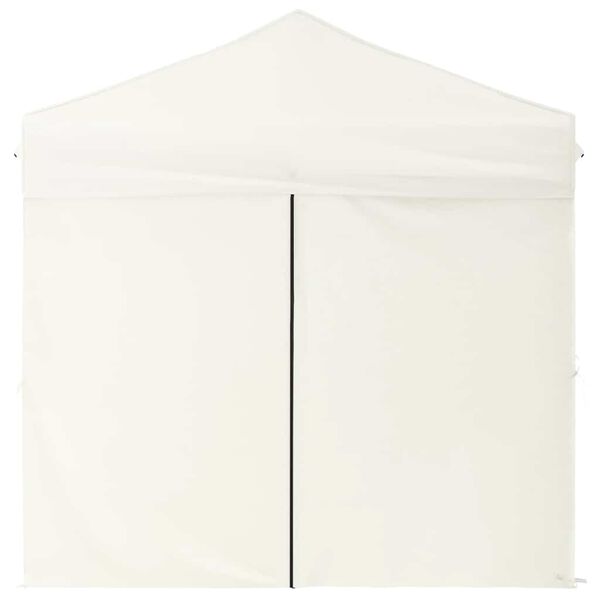 vidaXL Folding Party Tent with Sidewalls Cream 2x2 m