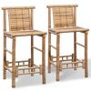 vidaXL Counter Stools | Set of 2 | Bamboo | Standard | Durable | Bar Stool