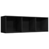 vidaXL Book Cabinet/TV Cabinet Black 36x30x114 cm Engineered Wood