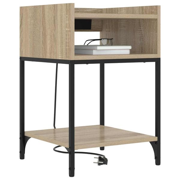 vidaXL Bedside Cabinet with Shelf 2 pcs Sonoma Oak 40 x 40 x 61 cm