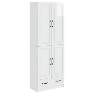 vidaXL Cabinet Set 2 pcs High Gloss White Engineered Wood
