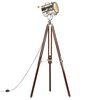 vidaXL Floor Lamp | Natural and silver | Solid mango wood, steel | Large