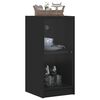 vidaXL Side Cabinet with Glass Doors Black 35x37x75.5 cm