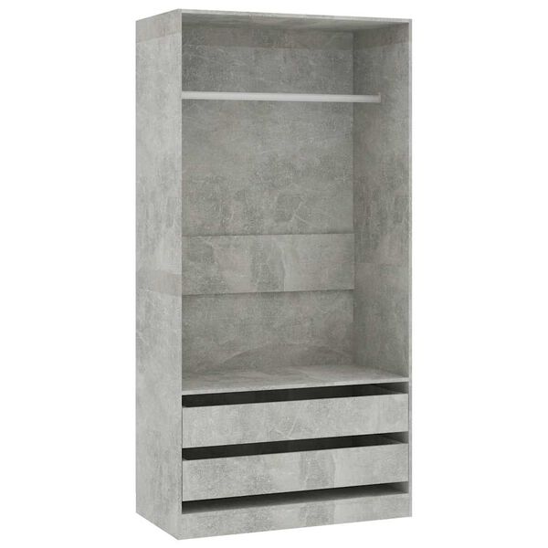 vidaXL Wardrobe Concrete Grey 100x50x200 cm Engineered Wood