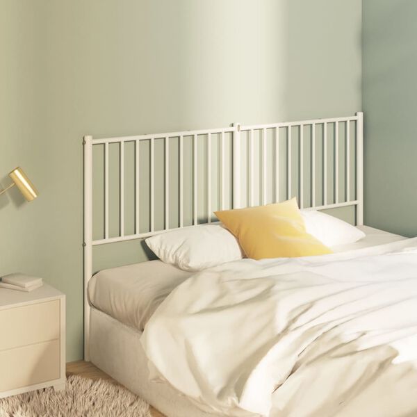 vidaXL Metal Replace Headboard White 160 cm