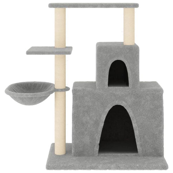 vidaXL Cat Tree with Sisal Scratching Posts Light Grey 83 cm
