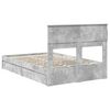 vidaXL Storage Bed Concrete Grey 135 x 190 cm Engineered Wood