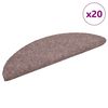 vidaXL Stair Mats Self-adhesive 20 pcs 56x17x3 cm Light Brown Half Round
