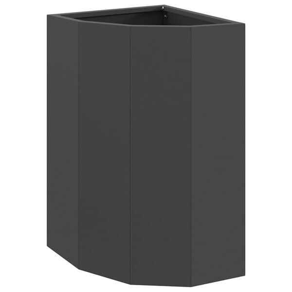 vidaXL Corner Planter Black 30 x 30 x 50 cm Steel