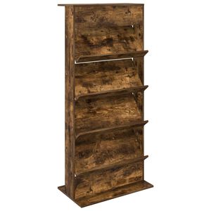 vidaXL Magazine Rack Smoked Oak 70 x 41 x 156 cm Engineered Wood