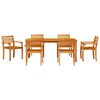 vidaXL Garden Dining Set 7 pcs Brown Solid Acacia Wood