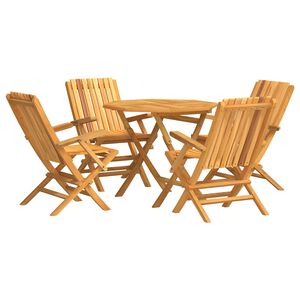 vidaXL Garden Dining Set | Natural wooden colour | Solid teak wood | Medium