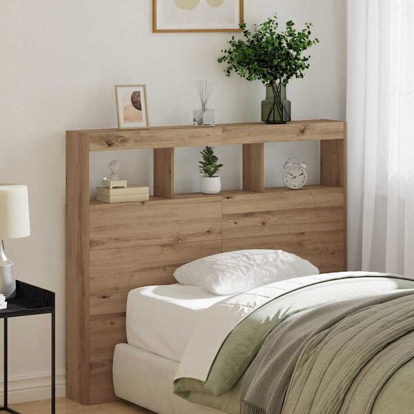 vidaXL Headboard Artisan Oak 120 x 17 x 102 cm Engineered Wood