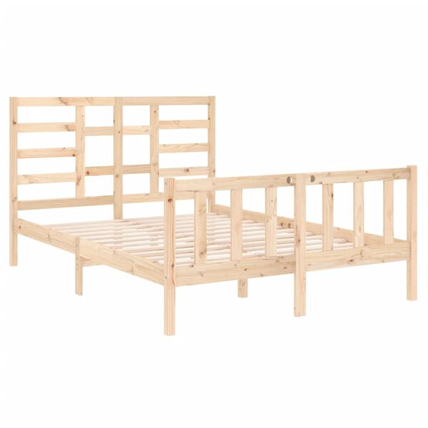 vidaXL Bed Frame without Mattress Solid Wood 120x190 cm Small Double