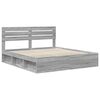 vidaXL Bed Frame Grey Sonoma 200 x 200 cm Solid Pine Wood