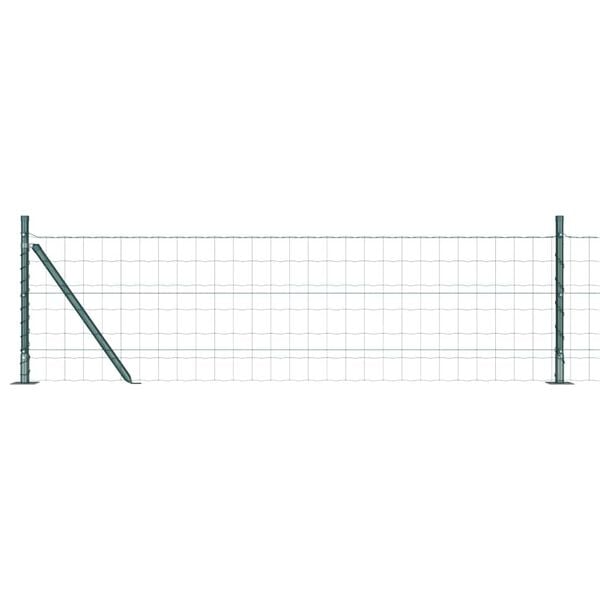 vidaXL Fence with Post Green 0.6 x 10 m Steel and PVC