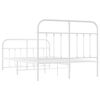 vidaXL Metal Bed Frame without Mattress with Footboard White 120x190cm