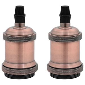 vidaXL Lamp Holders 2 pcs Red Bronze E27
