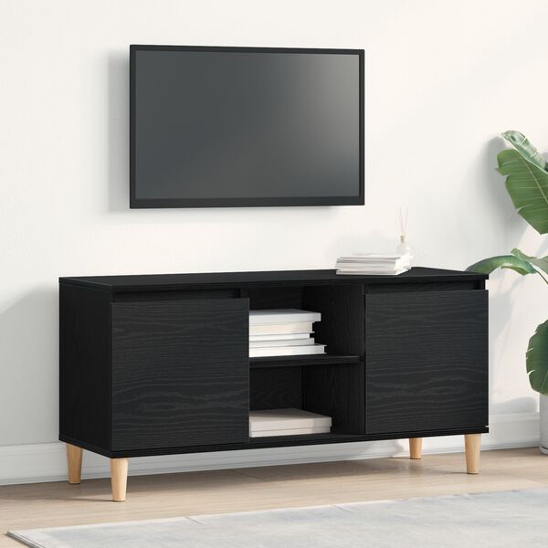 vidaXL TV Cabinet Black Oak 102 x 35 x 50 cm Engineered Wood