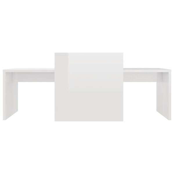 vidaXL Coffee Table Set High Gloss White 100x48x40 cm Engineered Wood