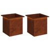 vidaXL Garden Planter with LED 2 pcs Rusty 40 x 40 x 40 cm